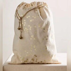 ✨ Free People Holiday Edition Gift Bag ✨ Gold Stars Gift Sak NEW